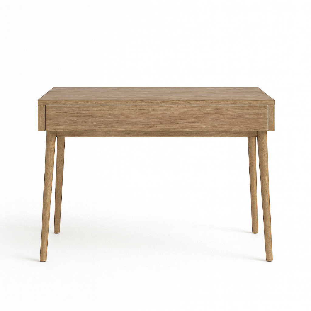 Space saving foldaway desk closed apartment ash colour
