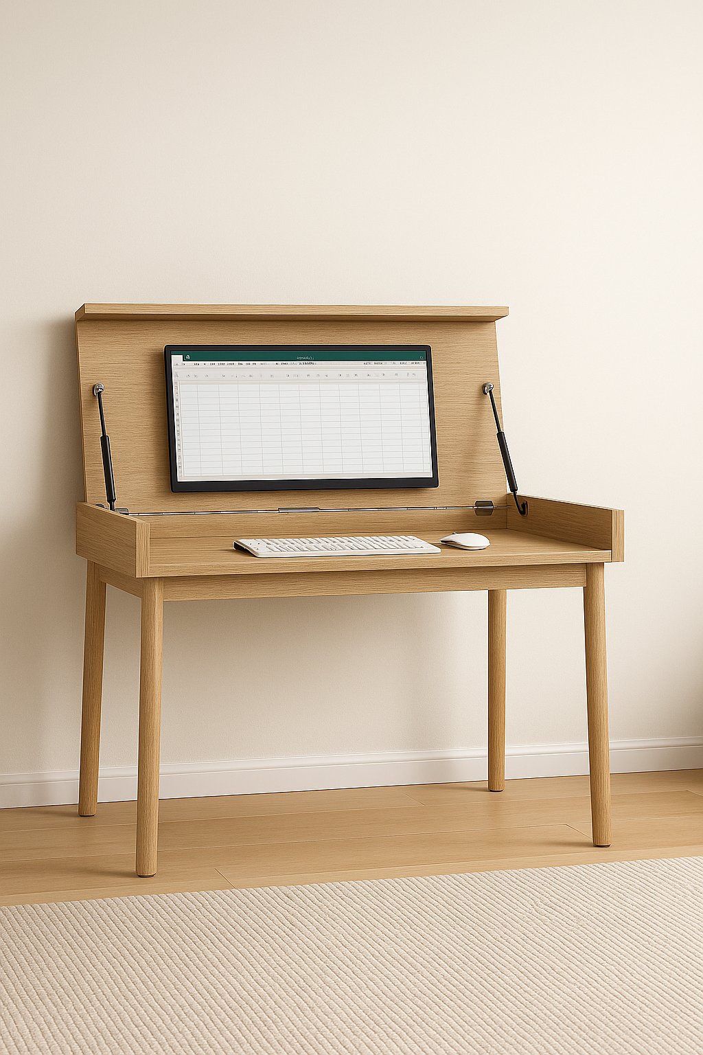 Stowaway foldaway desk australia home office set up Ash Colour